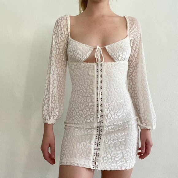 💥ULTRA-SEXY💥Bodycon Cut-out  Medieval Mini Dress - Picture 11 of 15